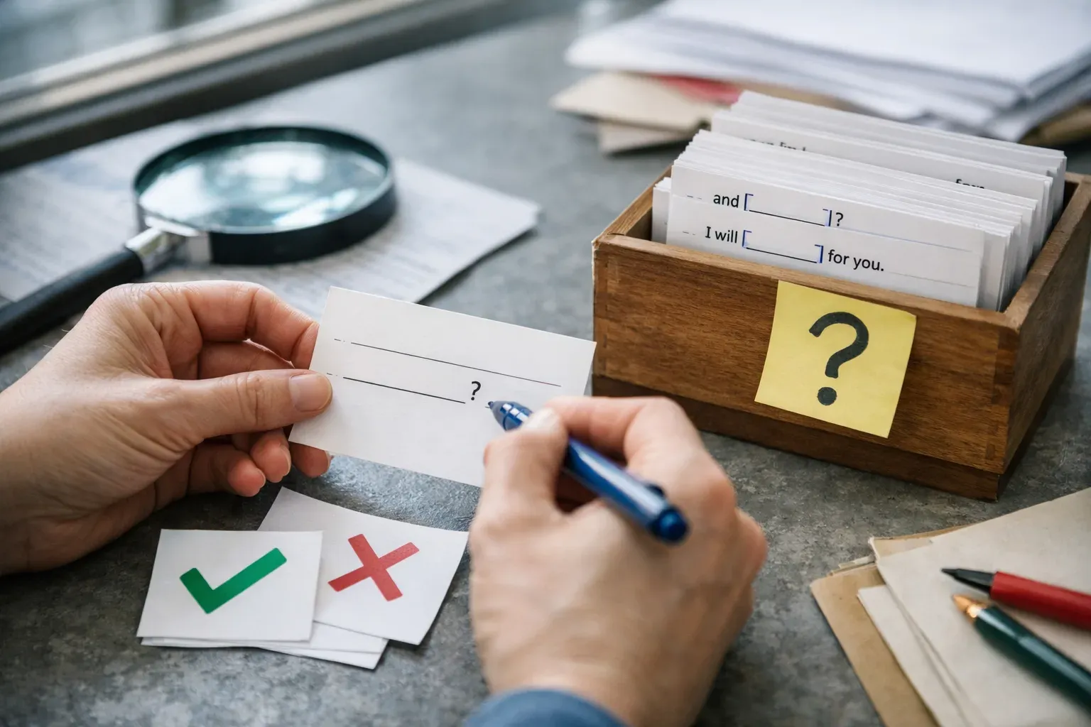 Editorial photograph illustrating Use snippets without sending them blindly  A snippet saves typing, but it doesn't decide whether the message fits the situation. Before sending, confirm that the text answers the p
