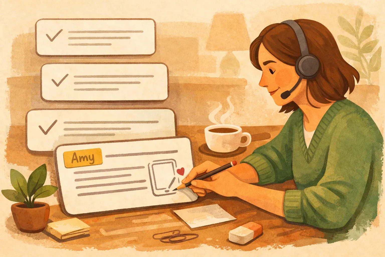 Conceptual illustration for How to Reuse Support Replies Without Sounding Like a Bot