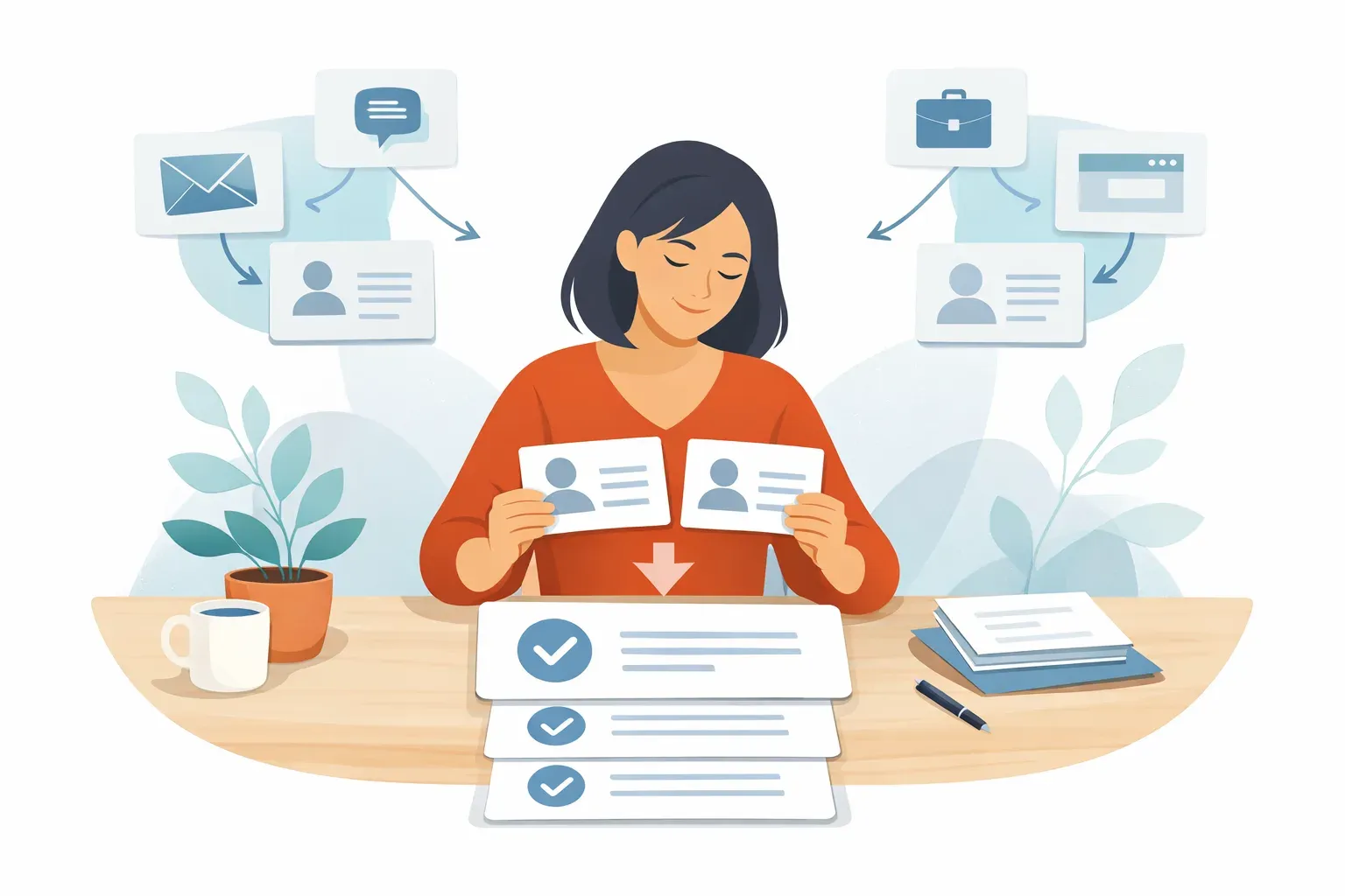 Conceptual illustration for Handling Duplicate Resume Submissions Without Repeating Replies