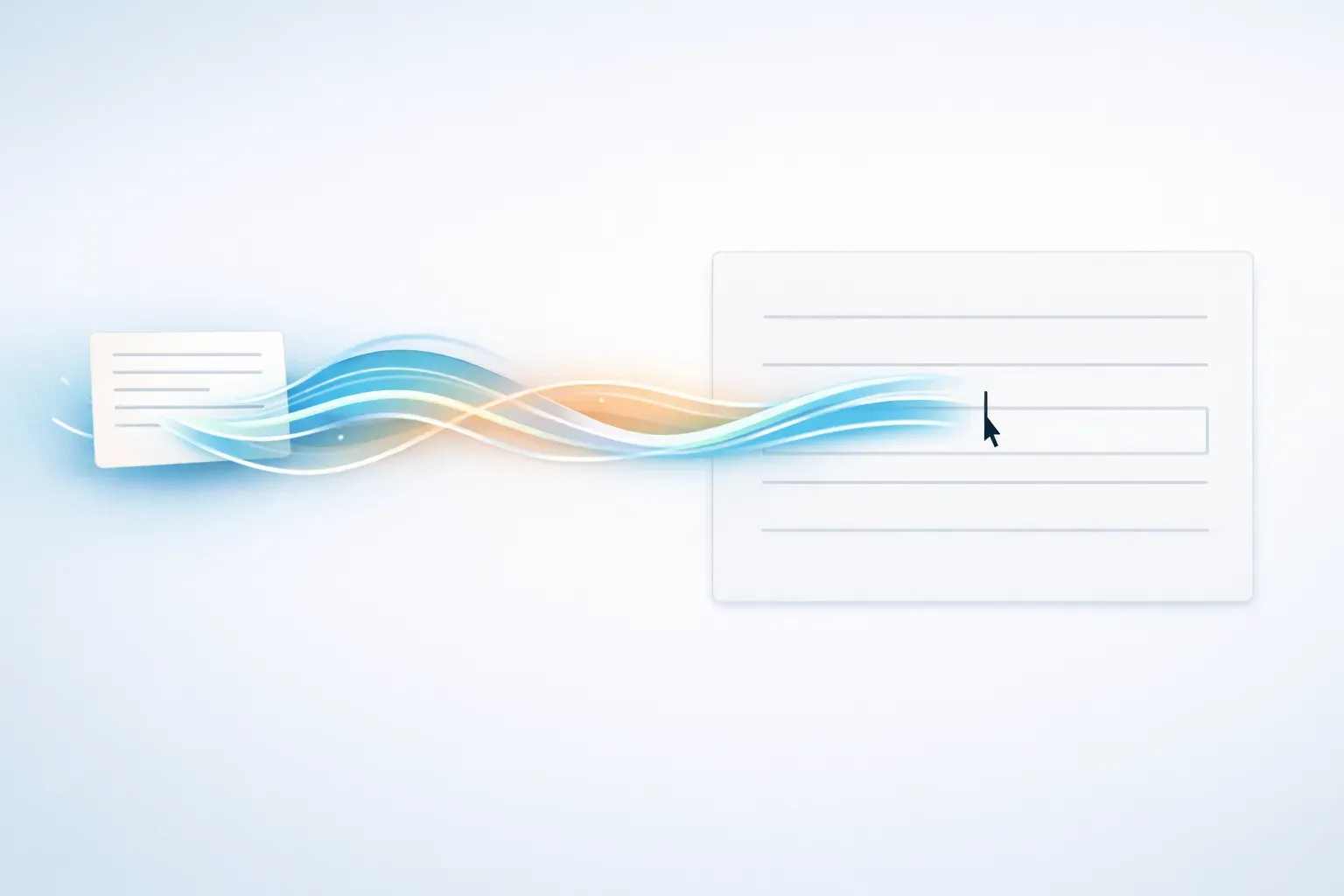 Conceptual illustration of reusable text being inserted into a form.