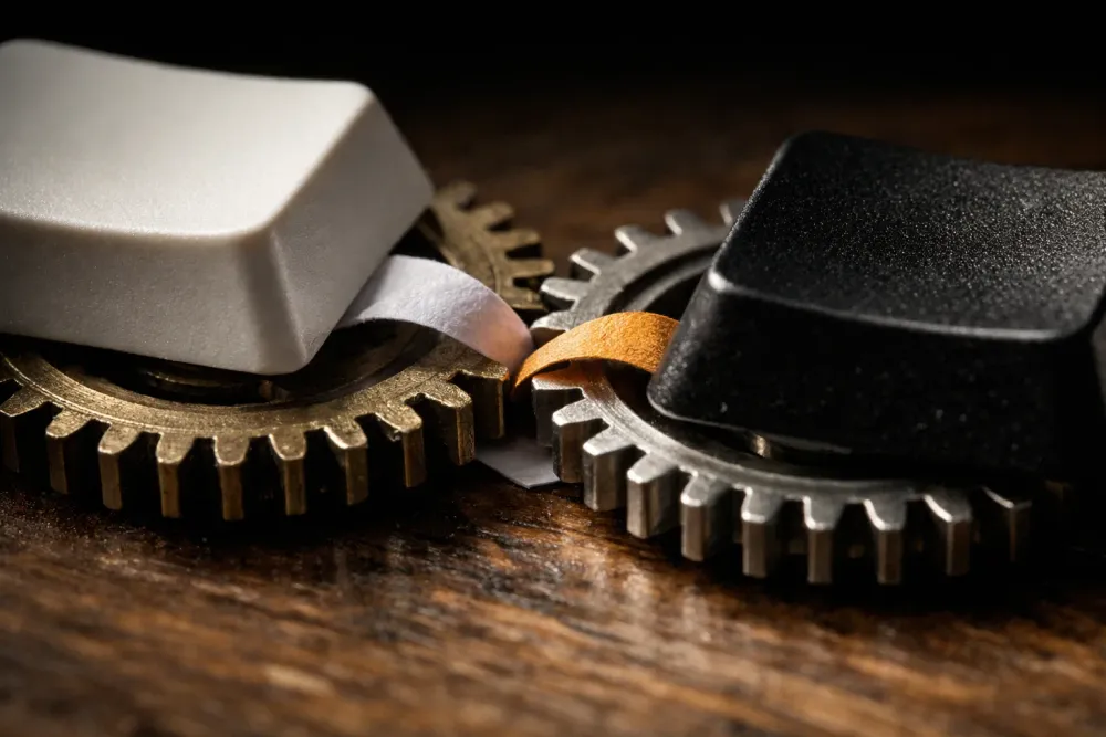 Editorial photograph illustrating Typerelay vs TextExpander: A Practical Alternative Review
