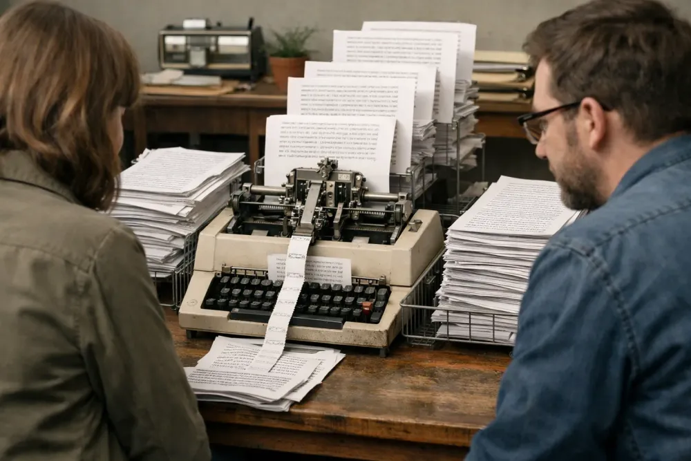Editorial photograph illustrating Repetitive Typing Automation: How to Stop Rewriting the Same Text
