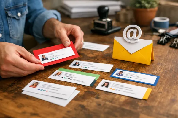 Editorial photograph illustrating Best Email Signatures: 12 Examples and Ready-to-Use Templates