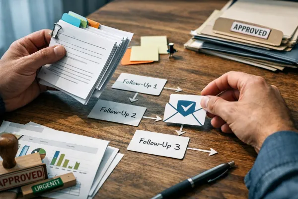 Editorial photograph illustrating Sales Response Templates for Faster, Consistent Follow-Up