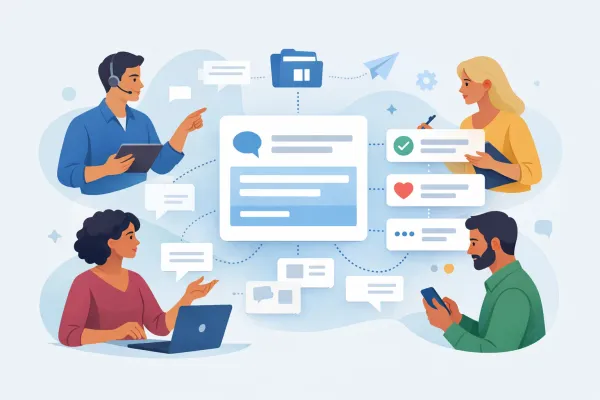 Support teammates review shared reply cards and tailor them for individual customer conversations.